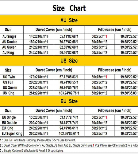 Bedroom Duvetcover Sets 3D Print